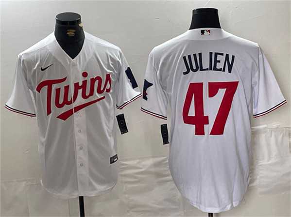 Men's Minnesota Twins #47 Edouard Julien White Cool Base Stitched Jerseys,We sell and wholesale Men's Minnesota Twins #47 Edouard Julien White Cool Base Stitched Jerseys on line form chian!